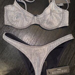Angel Metallic Gray Bikini Set